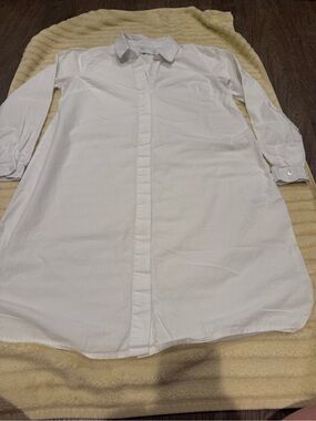 ASOS Maternity White Long Sleeve Shirt Dress button up